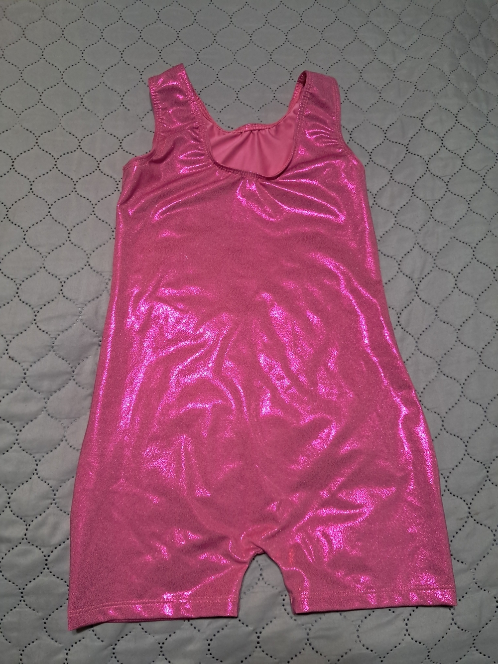 Girls' Shiny Hot Pink One-Piece Romper